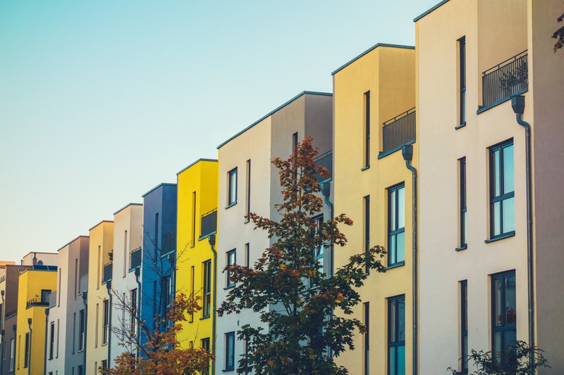 Vecindario de colores llamativos